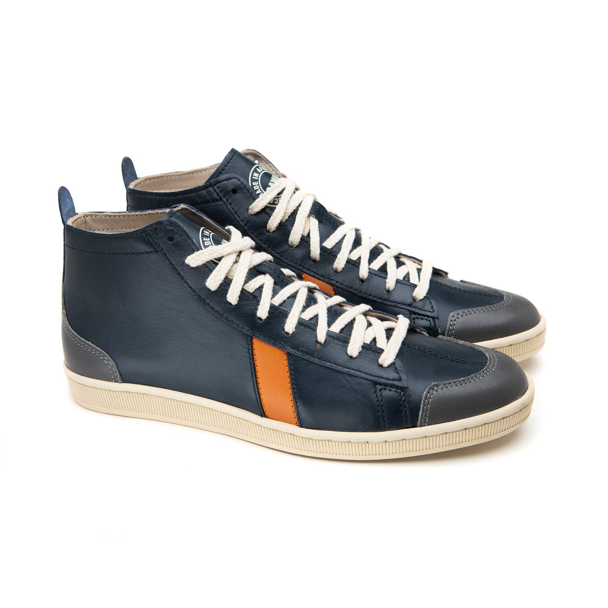 Tsagu Leather Navy Orange Grey